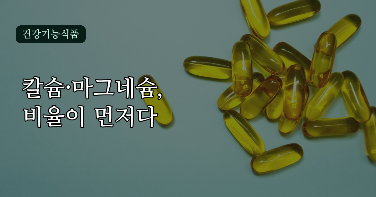 칼슘 마그네슘 영양제 추천 전 비율부터 확인해야 하는 이유